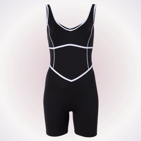 Bandier Tempo V-Neck Contrast Seam PlaysuitSz M